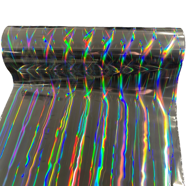 Película de laminación MET holográfica de siete colores de 12 micras para impresión en cartón