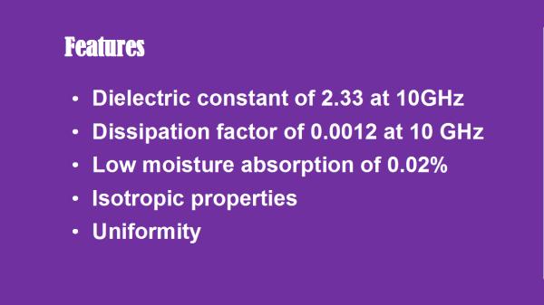 RT/duroid 5870 High Frequency PCB with 5mil (0.127mm), 10mil (0.254mm), 20mil (0.508mm), 31mil (0.787mm), 62mil (1.575mm)
