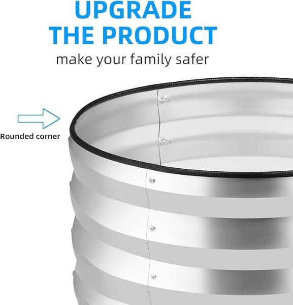2.6*2.6*1 Ft Lightweight Round Metal Raised Bed  Easy Assembly