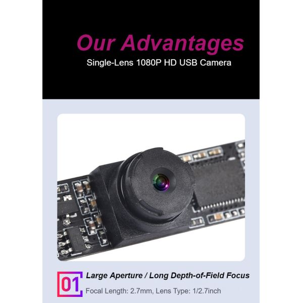 HK2M-H1901 Внешний широкий динамический фоноупорный модуль камеры Конструкция объектива 4P+IR