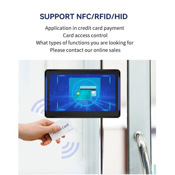 13.3inch wall mount touch screen 2GB+16GB rockchip business android tablet pc LED light POE NFC WIFI  for meeting room