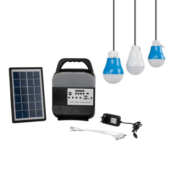 3W 12PCS SMD LED Small Solar Lighting System Outdoor Camping Mobile Power Supply