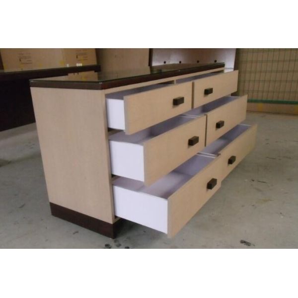 White Painted Six Drawer Dresser / Chest , Hospitality Stand Up Dresser
