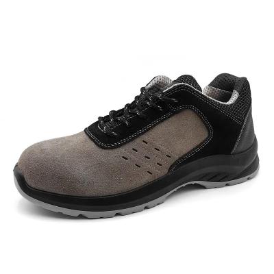 Chaussures en cuir suède à coupe basse Chaussures imperméables à l'eau en acier gris