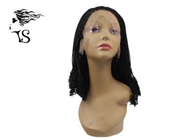 Custom Box Braids Lace Front Synthetic Braided Wigs For Black Ladies No Shedding