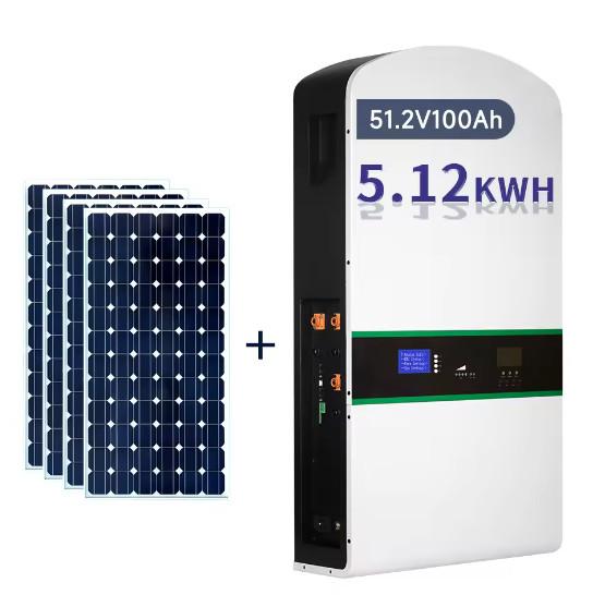 6000 Ciclos Profundos Monitor de PC Inteligente BMS 5Kw Bateria de inversor 48V 100Ah Bateria de armazenamento de energia 5.12Kw Solar 48V Po