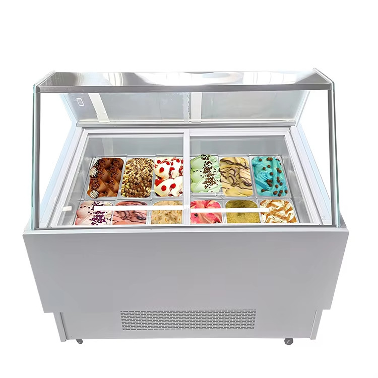 Commercial Gelato Ice Cream Display Freezer Showcase Countertop Hard Ice Cream Freezing Display