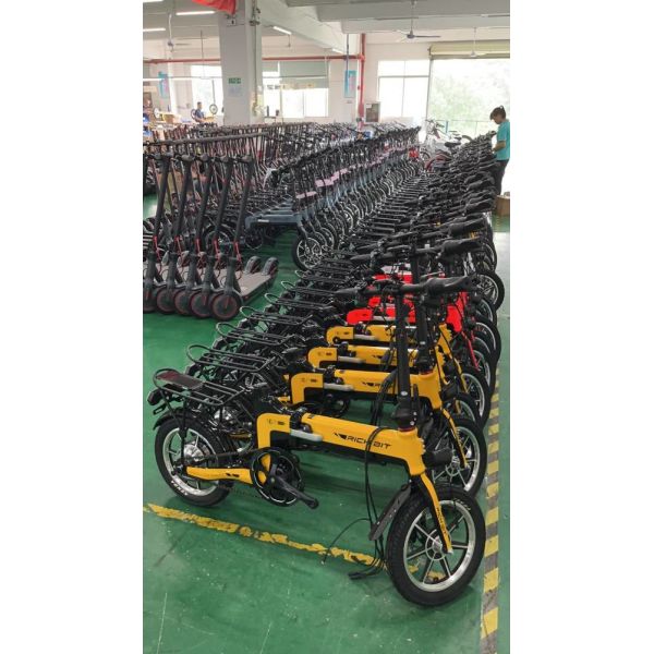 14 Inch E Bike Folding Electric Bike 14x2.125 Tire Aluminum Fork