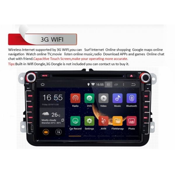 Ouchuangbo Pure Android 4.4 DVD Radio Stereo Bluetooth USB for Volkswagen Golf MK5 /Caddy