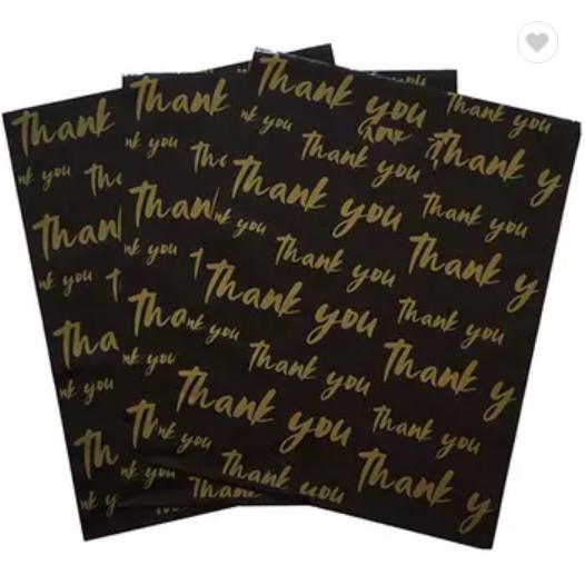 PE PVC Thank You Plastic Shopping Bags Black Boutique Shopping Bag