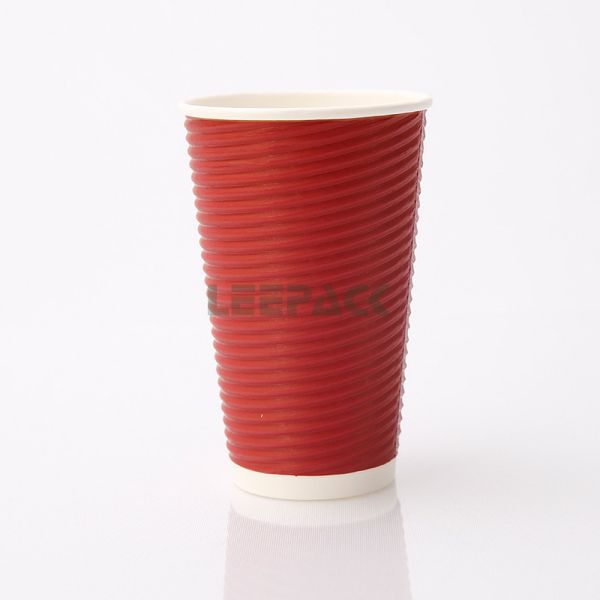 disposable ripple wall coffee paper cup for hot drink PE coated paper cup with lids 8oz 10oz 12oz 16oz can be customized
