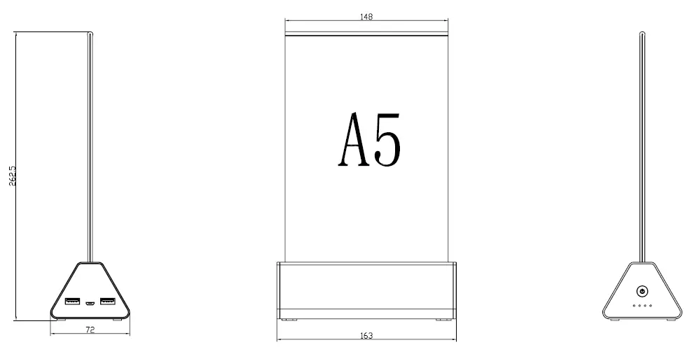 KTV Bar Commercial Phone Charging Station Menu Power Bank Aluminum Shell