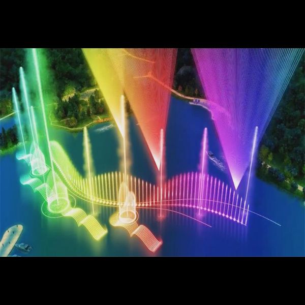 Interactive colorful water fountain table top fountain