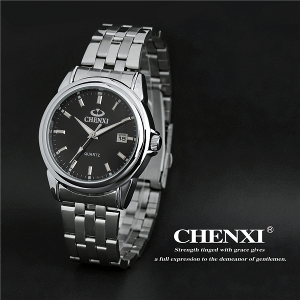 C005A Day& Date Display Calenda Waterproof Wristwatches Man Stainless Steel Big Mens Watch