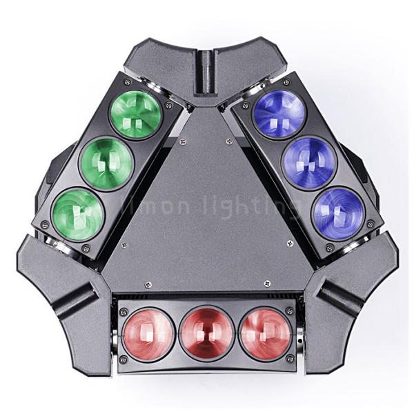 Home Party 3x3 9pcs 12w RGBW 4in1 Mini LED Spider Beam DMX Wash Moving Lights