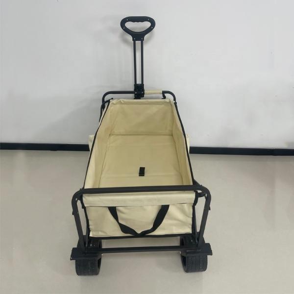Steel Folding Utility Wagon 100kg Capacity 150L Load Camping Cart