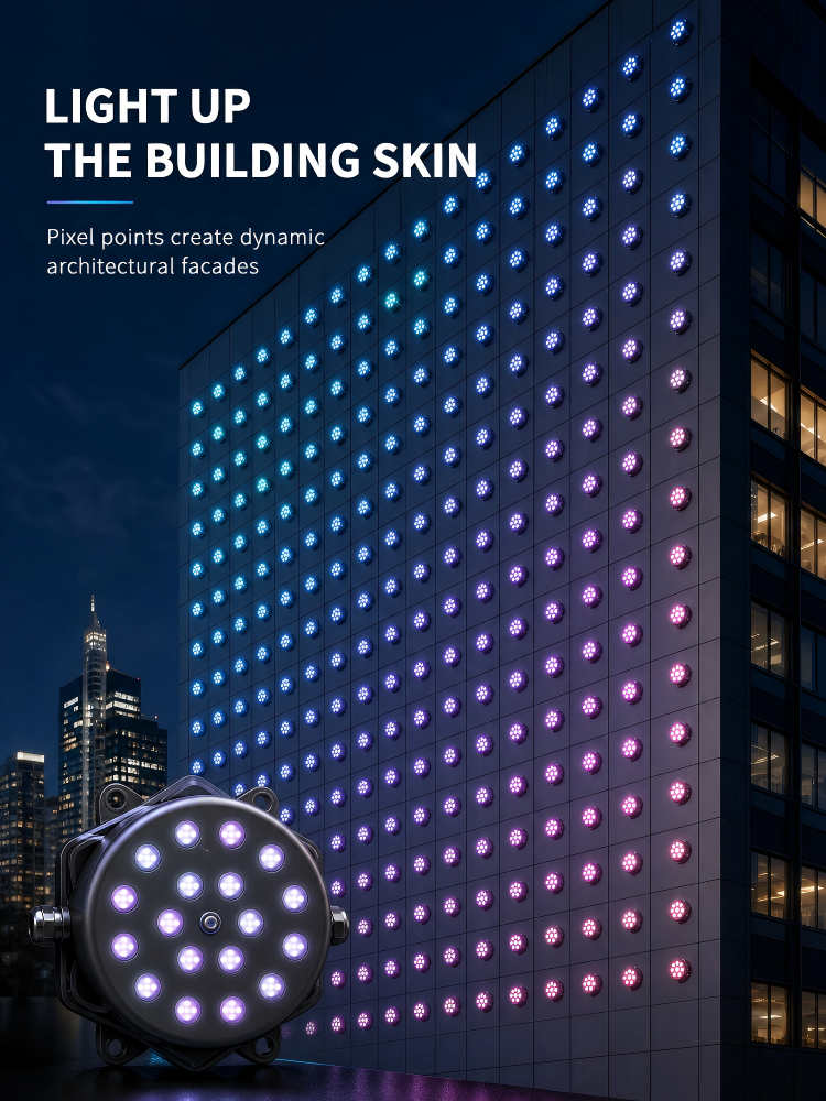 Constant Current LED Pixel Lights DMX512 SPI Dual Control RGB IP67 Rated for Shopping Mall Curtain Wall Display