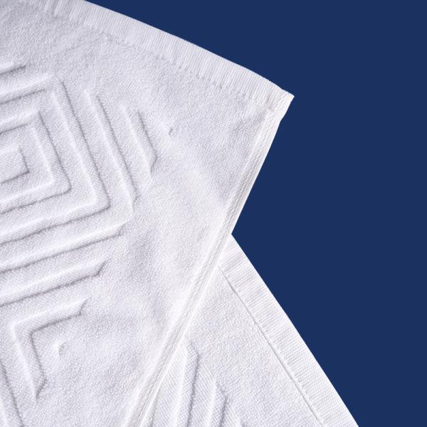 Luxury Hotel Quality Bath Mats Dobby White 100% Cotton Bath Mat Hotel Linen Eco - Friendly