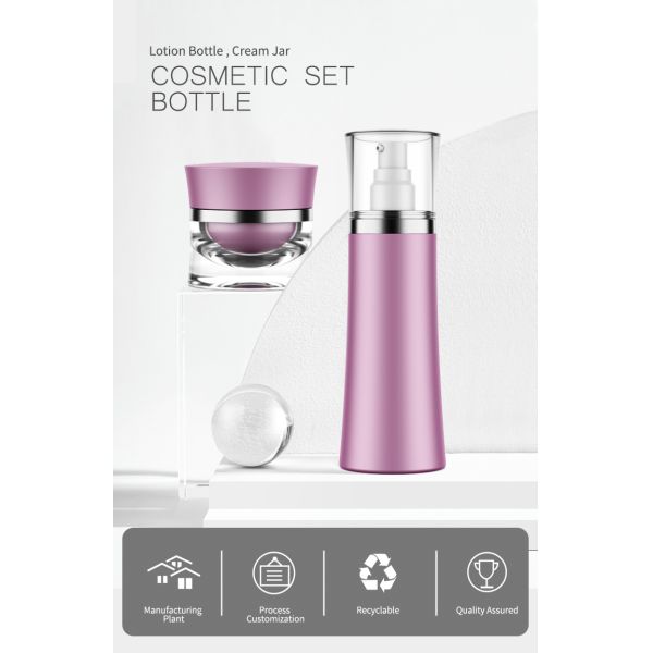 Cosmetic Pump EDM Face Lotion Bottle And Cream Jar Acrylic Double Wall Waist