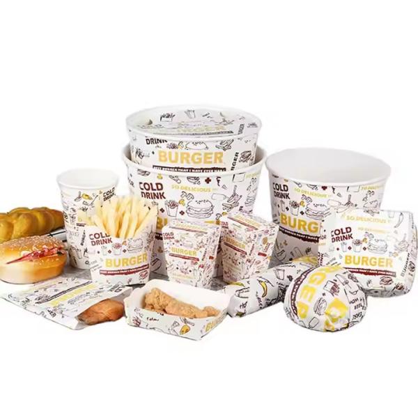 Customized Printed French Fry Paper Container Hamburger Fast Food Fried Chicken Wing Packaging Box