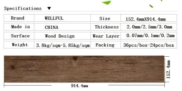 2.5mm Lvt Wood Plank Flooring
