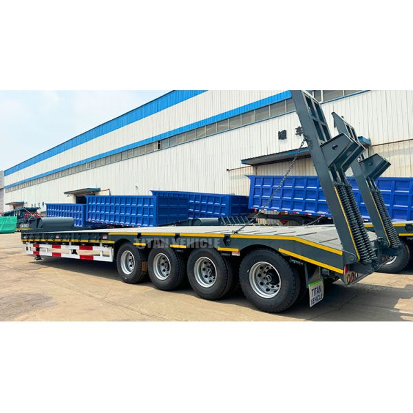 TITAN 4 Axle 100 Ton Lowbed Semi Trailer Low Bed Truck Trailer Loader for Sale