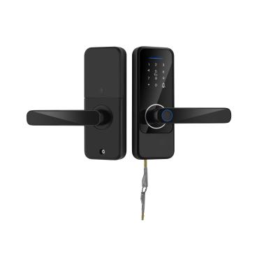 Bloqueio eletrônico de impressão digital Bloqueio inteligente Tuya Bluetooth Bloqueio inteligente TTlock com código Bloqueio de porta inteligente
