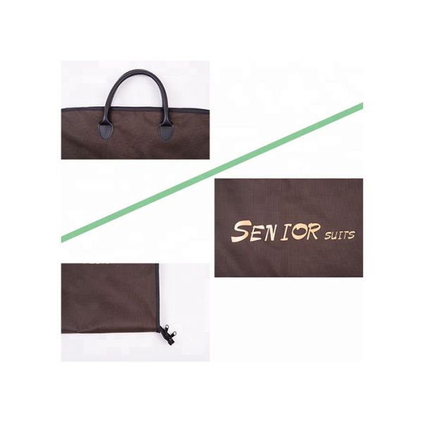 Brown Oxford Suit Garment Bags Waterproof With Leather Handles