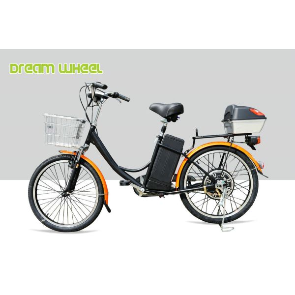 CE 24 Inch Pedal Assist Electric Bike , Womens Pedal Assist Bike 36V Brushless Motor V Brake