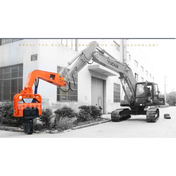 Excavator Hydraulic Vibratory Sheet Pile /350mm Prefabricated photovoltaic pile /wooden Driver
