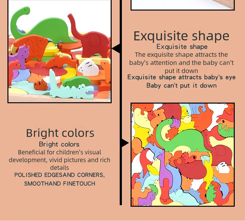 Children Learning Games Developing Kids Toddler Gifts Montessori Jigsaw Big Crazy Animal Puzzle Toys