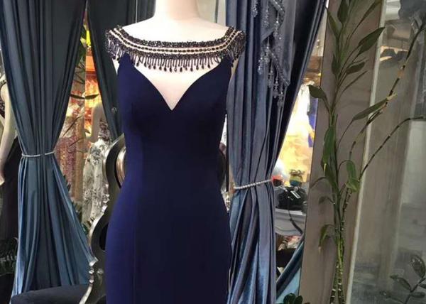 Small Train Mermaid Style Prom Dress Sleeveless Sexy Top Hollow Out Bead Tassels