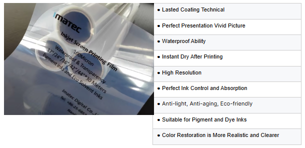 Milky Transparent Inkjet Film PET Film Roll For Pigment And Dye Ink