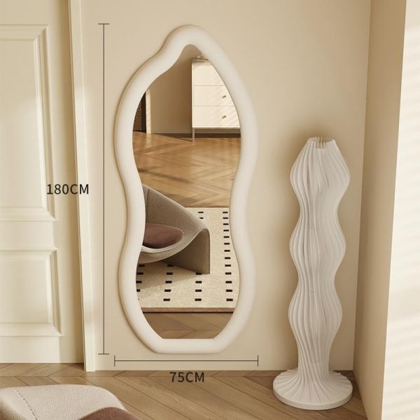 Standing Wavy Oversized Arched Floor Mirror 71x32 Dressing Room