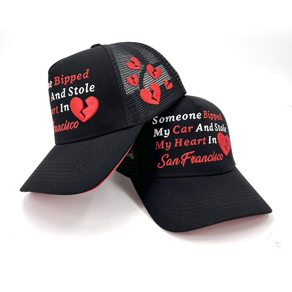Cotton Mesh 5 Panel Trucker Cap Embroidered Baseball Custom Snapback Cap