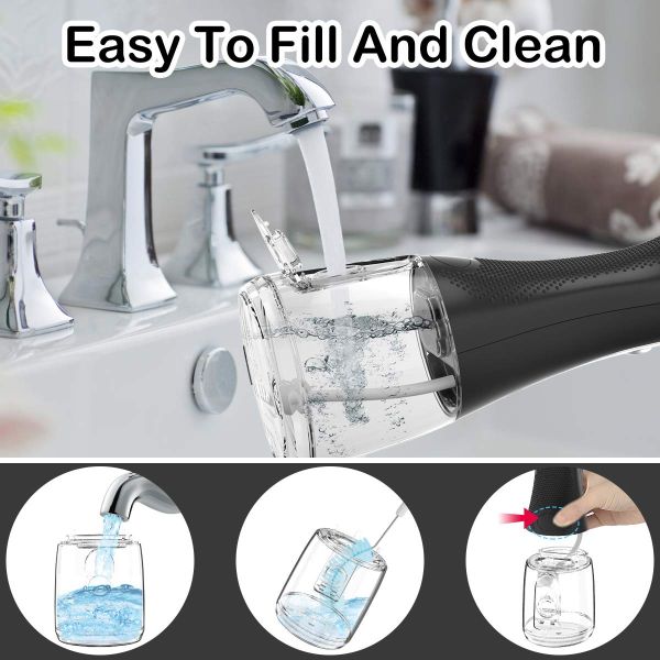 Умная устная вода Flosser Irrigator делает IPX7 водостойким с танком 0.3L