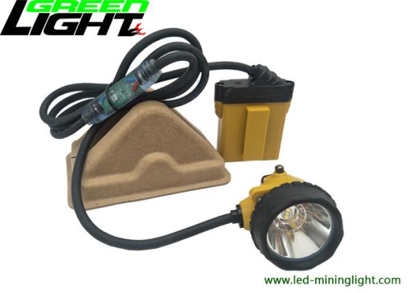 Rechargeable Mining Led Corded Cap Lamp with red warning Cable light 10.4Ah SAMSUNG Battery 25000lux high quality