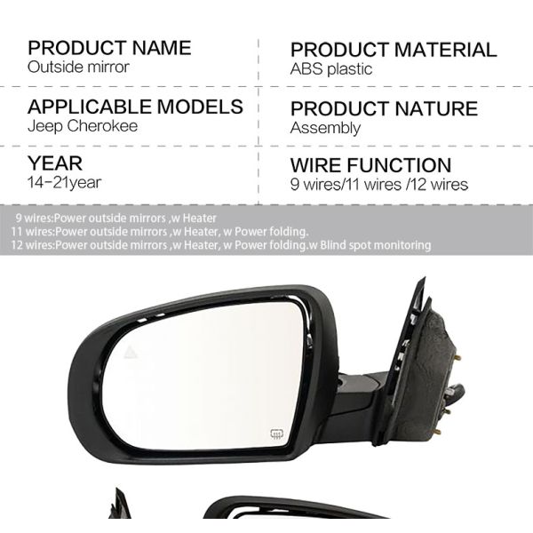 Plastic Car Exterior Accessories Wide Angle Driveway Rear View Side Mirror