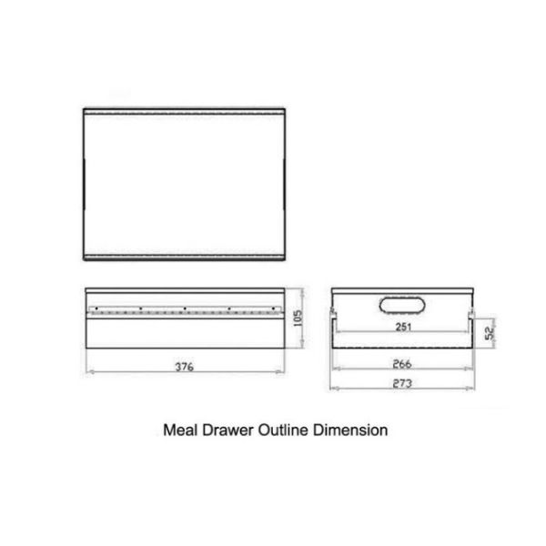 Plastic Aircraft Galley Cart Drawers 273*376*105mm Easy Cleaning