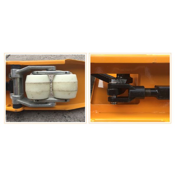 Yellow Color Hydraulic Pallet Truck / Manual Forklift Trolley For Warehouse