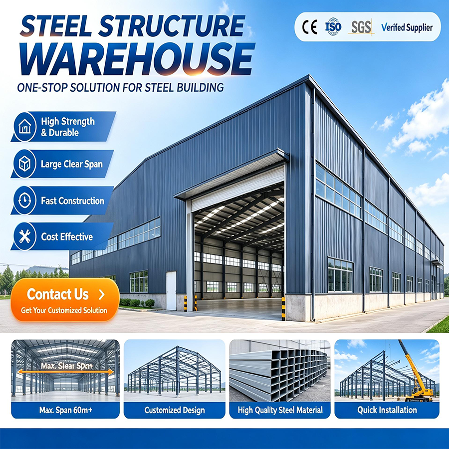 Flexible Steel Structure Warehouse Designed to Accommodate Different Storage Requirements and Operational Workflows