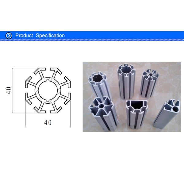 4040 Anodized T Shaped Aluminum Extrusions , T - Slotted Extruded Aluminum Rails