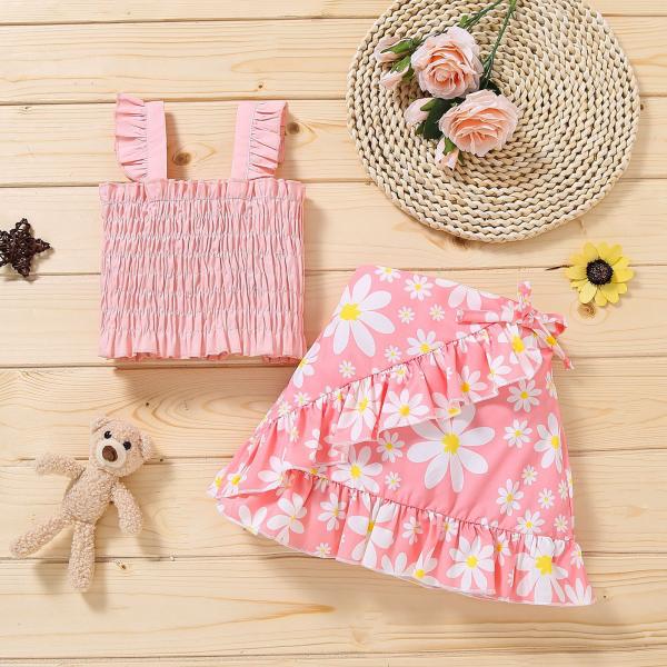 terno curto da roupa das crianças do verão de 0.8M 31.5in com a saia para meninas