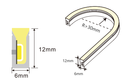 6 мм тонкая силиконовая неоновая лента 24V RA 90 боковая изгибная гибкая светодиодная лента неоновая лента