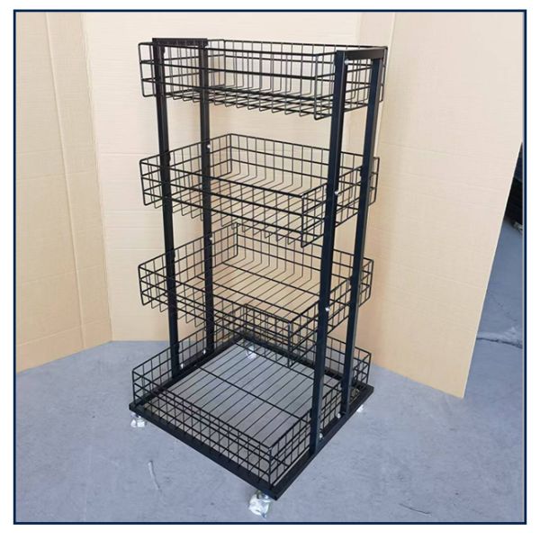 Customized Supermarket Promotion Mesh Cage With Wheels