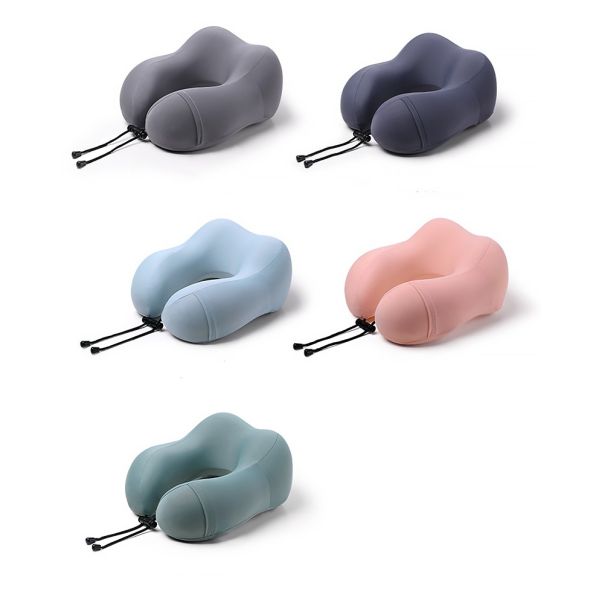 Cool Ice Silk Comfortable Travel Portable Memory Foam Removable Washable Sleep Neck Pillow