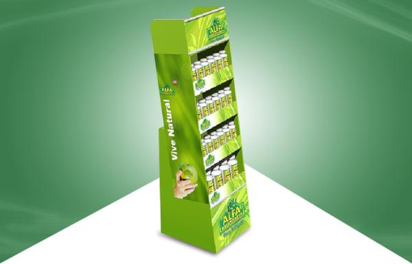 Le carton debout libre de quatre étagères montre l'impression offset écologique de Cmky