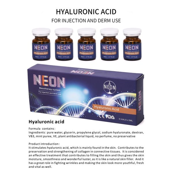 Hyaluronic Acid Youth Serum Injection 5ml Anti Wrinkle Whitening Nourishing Mesotherapy Solution Treatment for Skin Rejuvenation