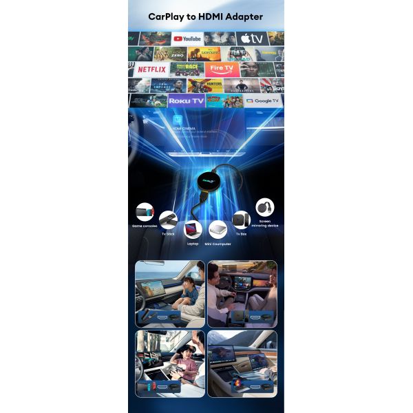 HD2Cp Pro Cars TV Carplay Ai Box Wireless Carplay OEM Style 2.4G Wireless Adapter for Android Auto Car