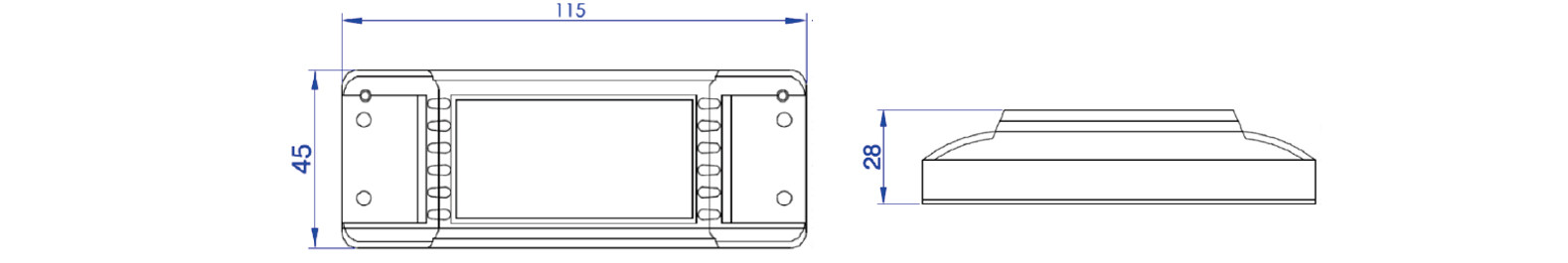 Водитель 24V 1A 24W СИД SAA 110x45x28mm пластиковый для светов зеркала